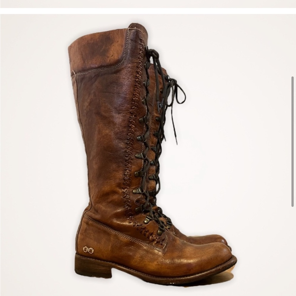 Bed Stu Leather Tall Lace Up Boots